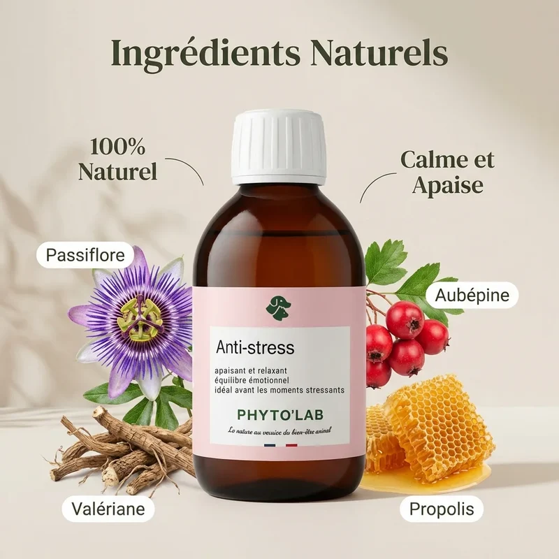 Sirop Anti-Stress Chien Chat 250ml - Calme & Apaise - Phyto'Lab