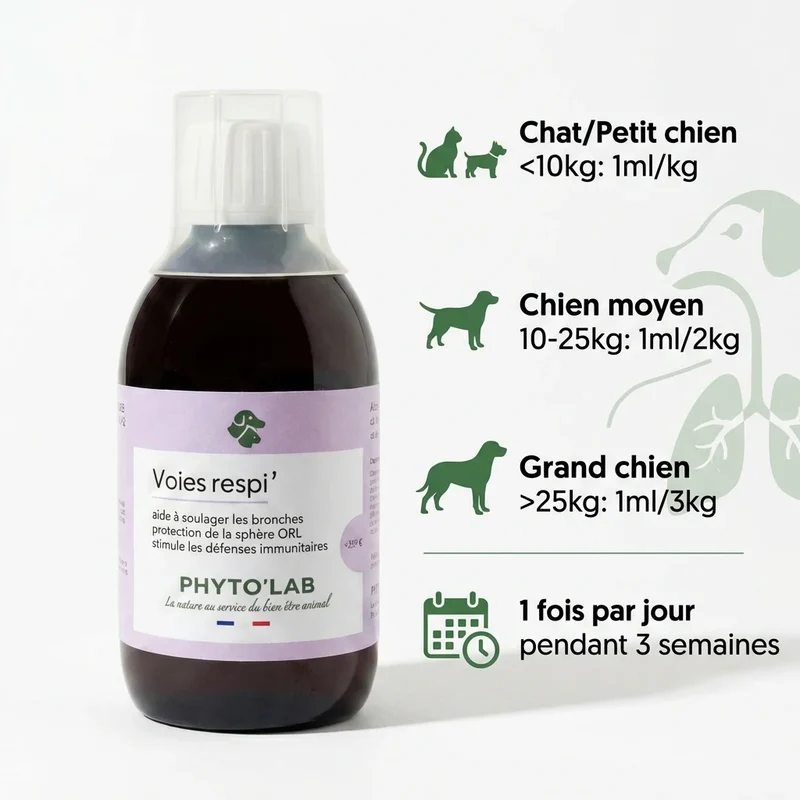 Voies Respi' Chien Chat 250ml - Apaise et Libère - Phyto'Lab