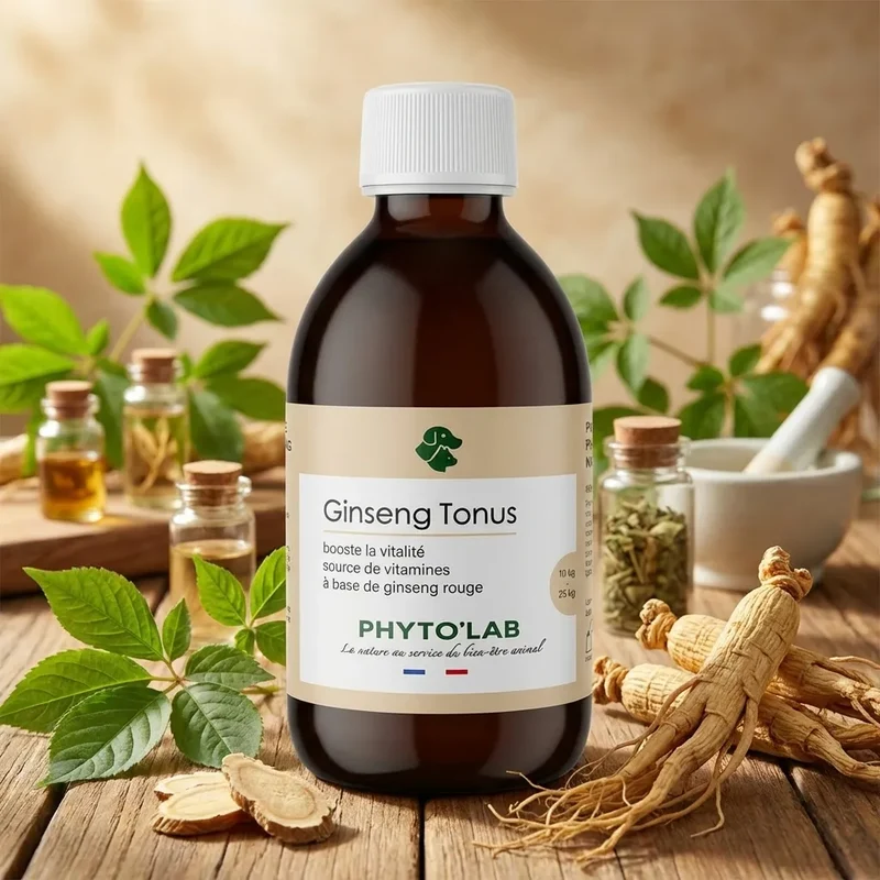 Ginseng Tonus Chien & 10-25 kg - Force et Tonus - 250ml - Phyto'Lab