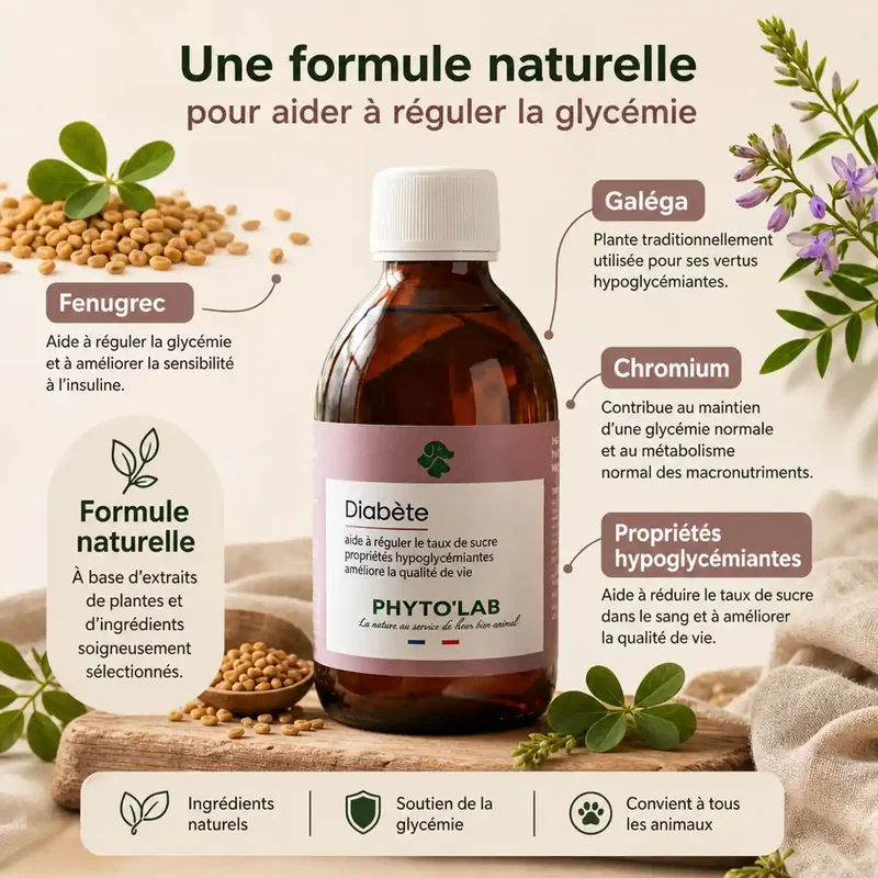 DIABETE - Complément Naturel pour Chiens et Chats Diabétiques - Phyto'Lab