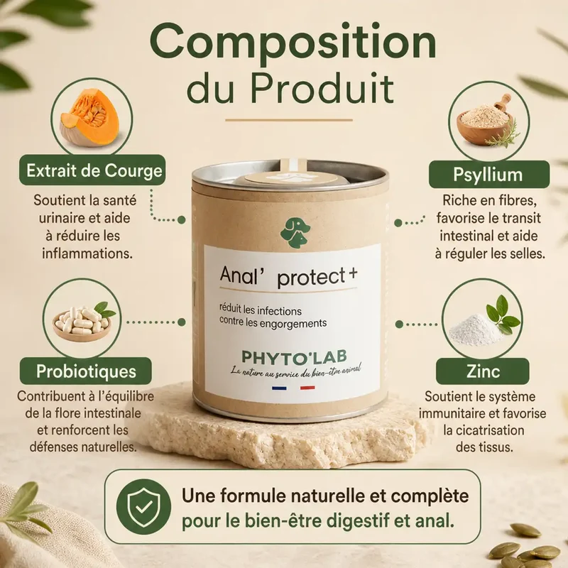 Anal' Protect + - Santé des Glandes Anales Chien - 90 gélules - Phyto'Lab