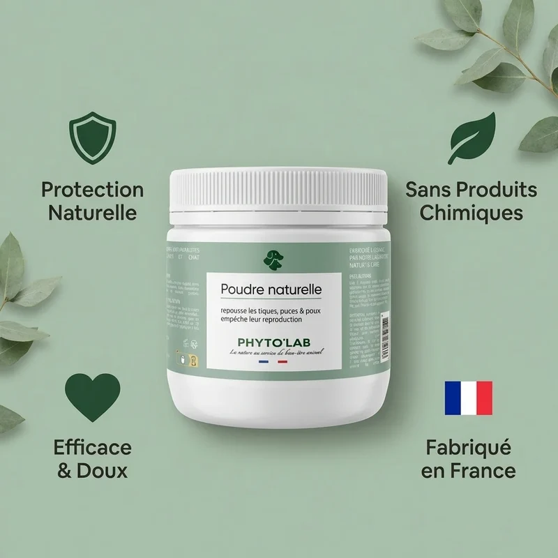 Poudre Noire Naturelle - Anti-Puces et Tiques - 350 g - Phyto'Lab