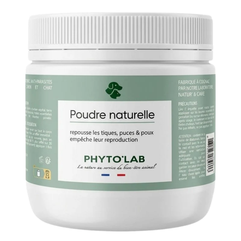 Poudre Noire Naturelle - Anti-Puces et Tiques - 350 g - Phyto'Lab