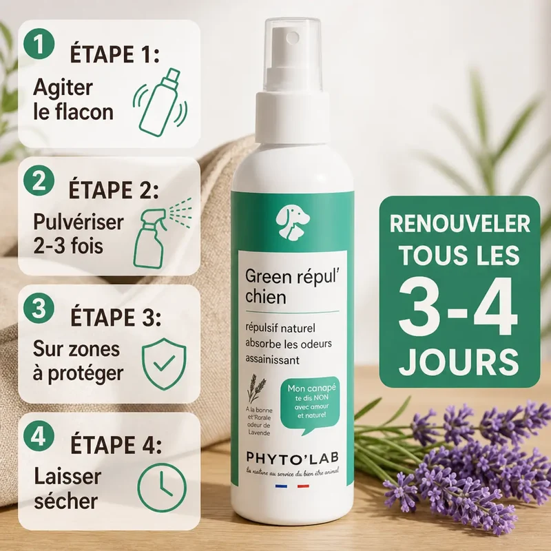 Green Repul' Chiens - Répulsif Naturel à la lavande - 250ml - Phyto'Lab