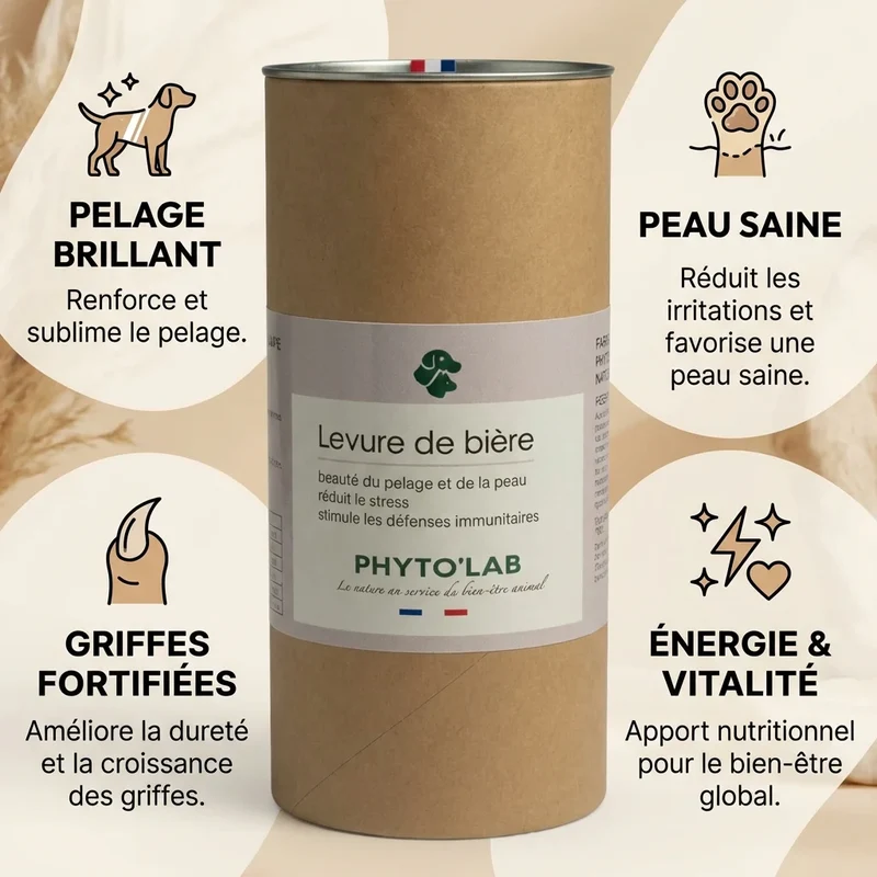 Levure de Bière - Chien & Chat - Santé du poil - 180g - Phyto'lab