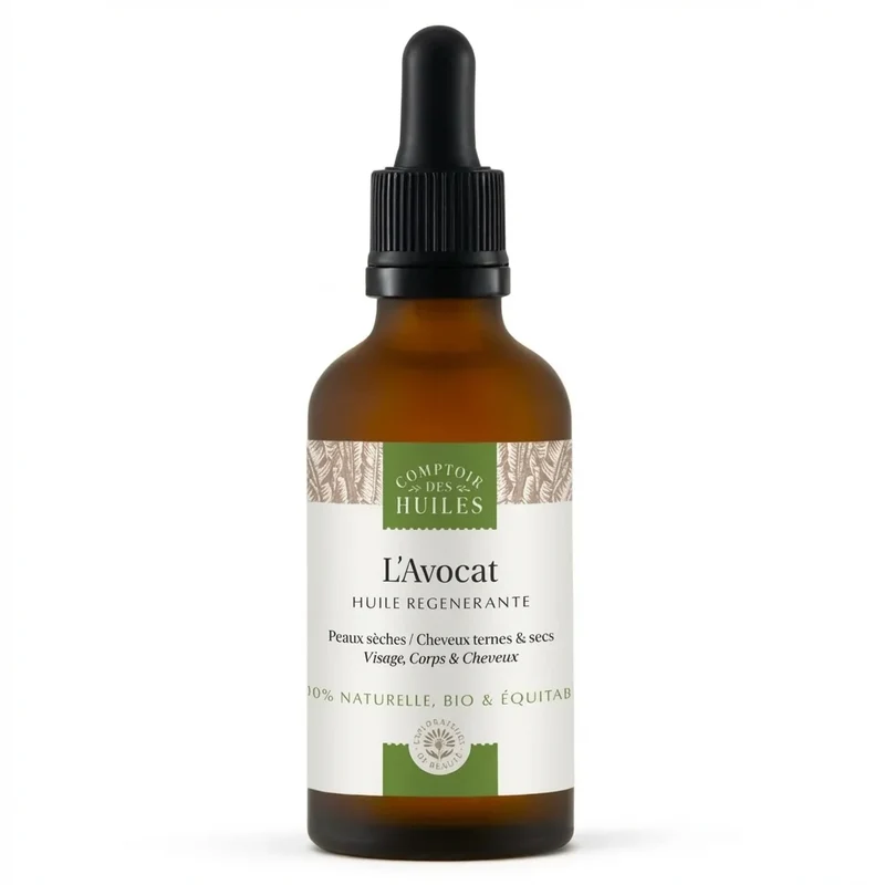 Huile d'Avocat Bio - Régénérante - 50ml - Comptoir des huiles