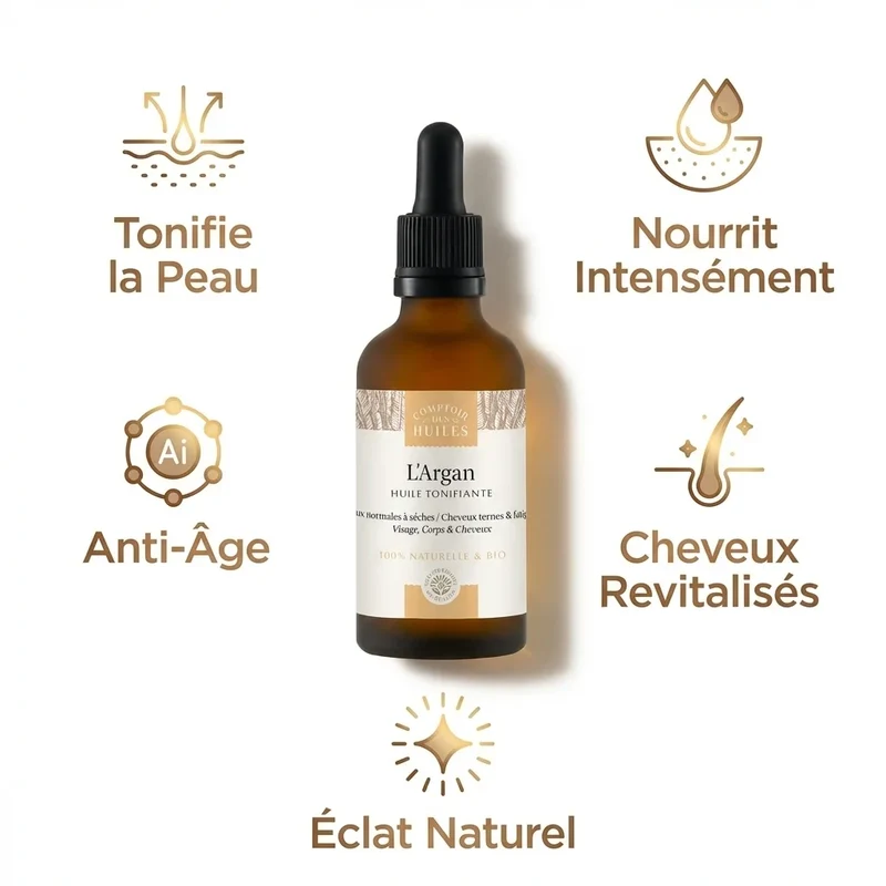 Huile d'Argan Bio - Tonifiante - 50ml - Comptoir des huiles