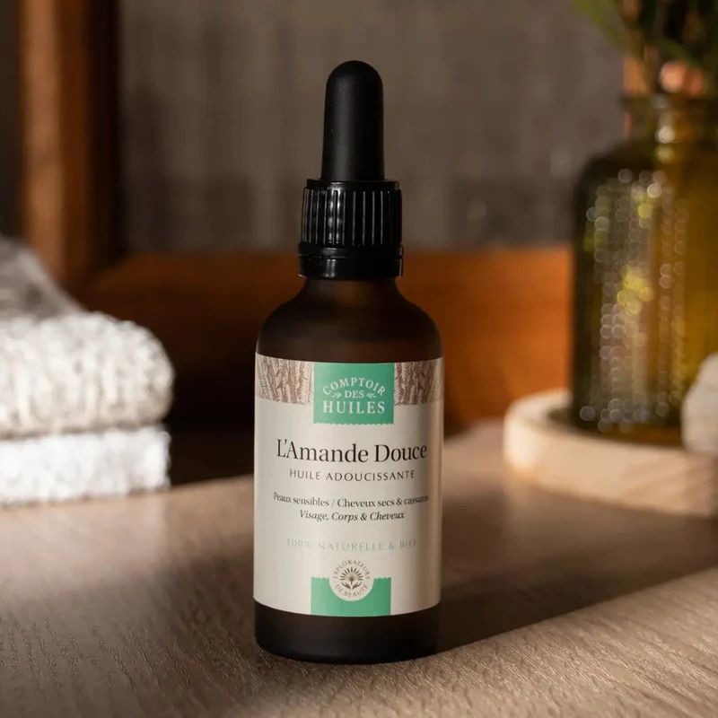 Huile d'Amande douce Bio - Adoucissante - Peau et Cheveux - Comptoir des huiles