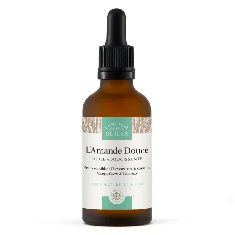 Huile d'Amande douce Bio - Adoucissante - Peau et Cheveux - Comptoir des huiles