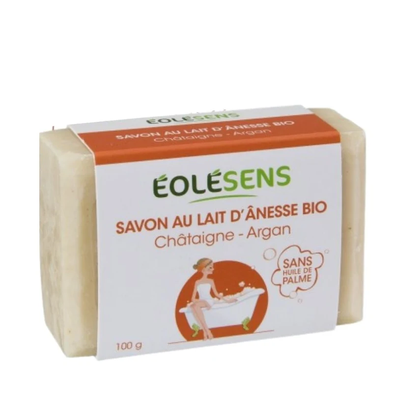 Savon au lait d'ânesse bio - Châtaigne et Argan - 100g Eolesens