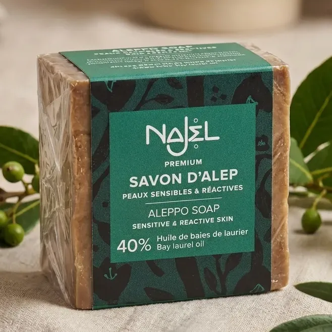 Savon d'Alep - 40% d'Huile de Baies de Laurier - 185g - Najel