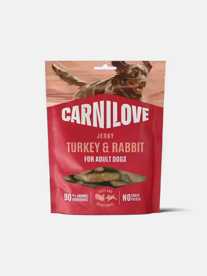 Friandises Carnilove Jerky pour chien - Dinde 🦃 et Lapin 🐇