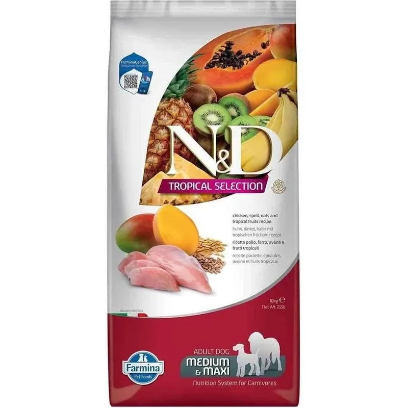 FARMINA ND Dog Tropical Selection Med Maxi Poulet 10 kg