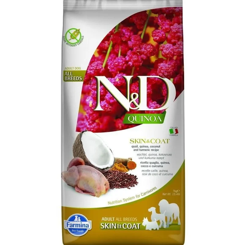 FARMINA N&D Quinoa Skin & Coat Chien Adulte Toutes Races Canard Quinoa 7kg