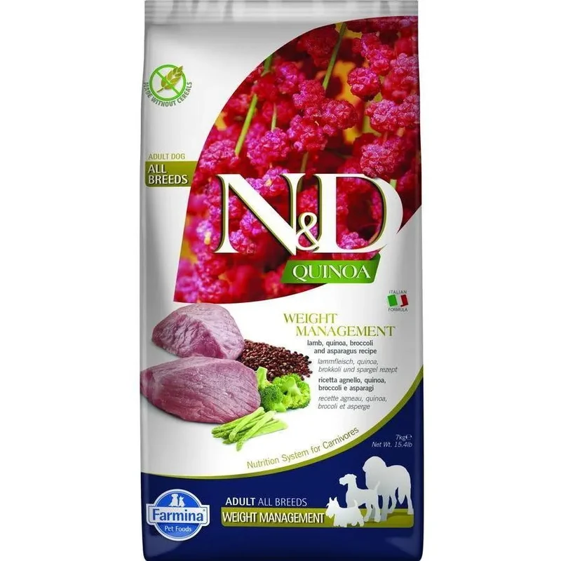 FARMINA N&D Quinoa Weight Management Agneau Chien Adulte Medium & Maxi 7kg