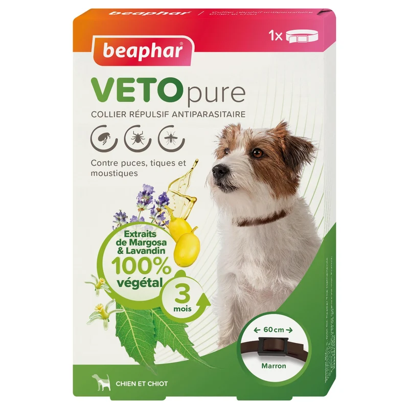 Collier répulsif antiparasitaire Vetopure chien, chiot