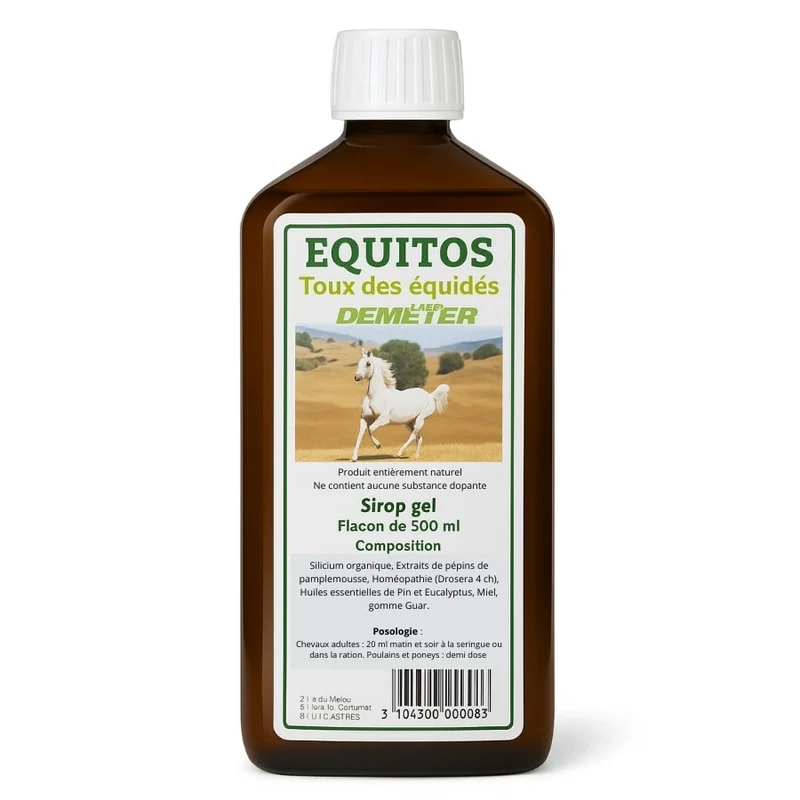 Equitos 500 ml - Soulage la Toux du Cheval - Labo-Demeter