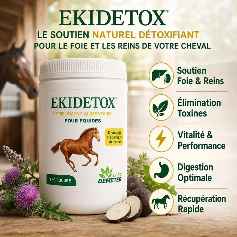 EKIDETOX – Draineur Naturel pour Foie et Reins des Chevaux - 1 kg
