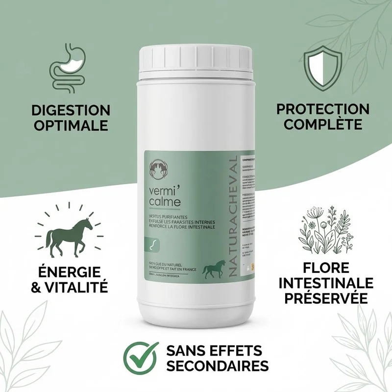 Vermifuge Naturel pour Chevaux - Vermi'calme - 500 g - Naturacheval
