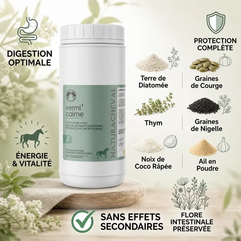 Vermifuge Naturel pour Chevaux - Vermi'calme - 500 g - Naturacheval