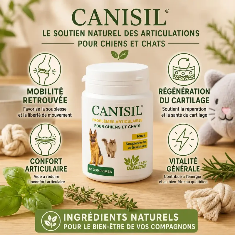 Canisil 60 comprimés - Anti-inflammatoire arthrose Chien & Chat - Labo Demeter