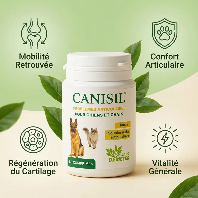 Canisil 60 comprimés - Anti-inflammatoire arthrose Chien & Chat - Labo Demeter