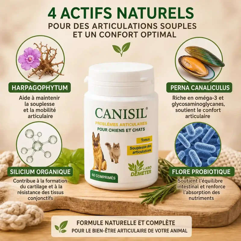 Canisil 60 comprimés - Anti-inflammatoire arthrose Chien & Chat - Labo Demeter