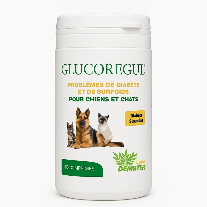 Glucoregul - Chien et Chat Diabétique ou en Surpoids - 100 Comprimés - Labo-Demeter