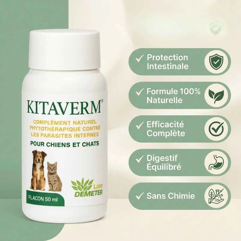 Kitaverm - Vermifuge Naturel pour Chien et Chat Labo-Demeter