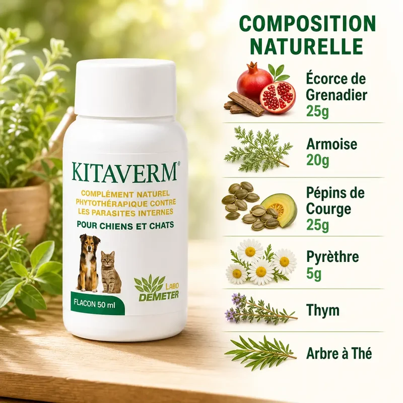 Kitaverm - Vermifuge Naturel pour Chien et Chat Labo-Demeter