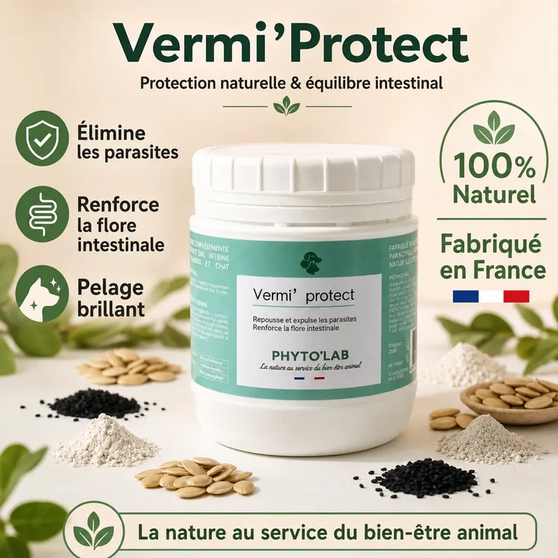 Vermi'Protect : vermifuge en poudre pour chien & Chat - 250 g - Phyto'Lab