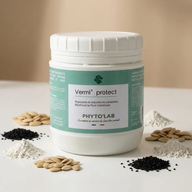 Vermi'Protect : vermifuge en poudre pour chien & Chat - 250 g - Phyto'Lab