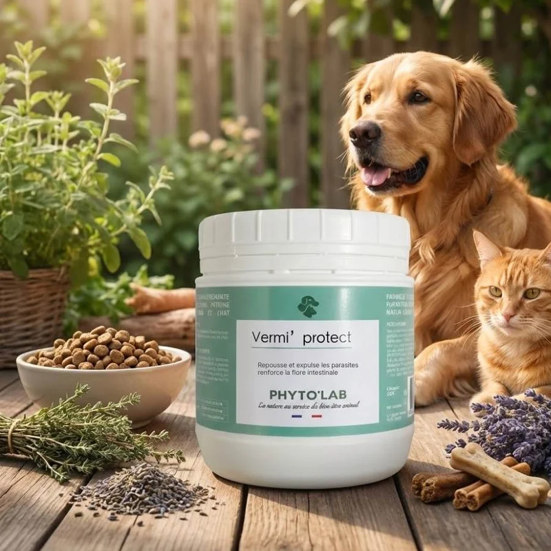 Vermi'Protect : vermifuge en poudre pour chien & Chat - 250 g - Phyto'Lab