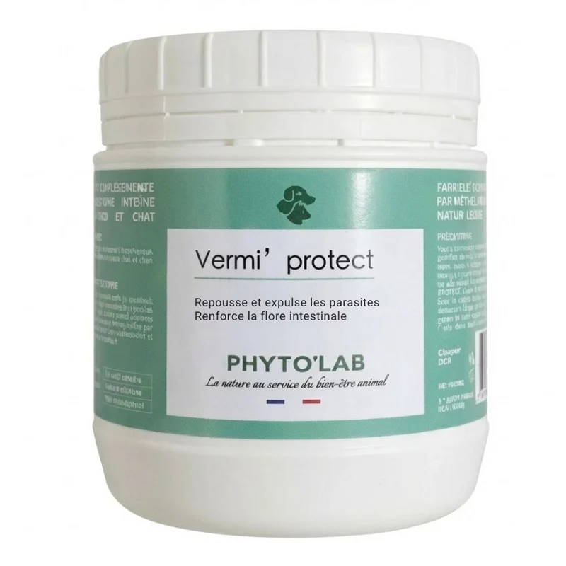 Vermi'Protect : vermifuge en poudre pour chien & Chat - 250 g - Phyto'Lab