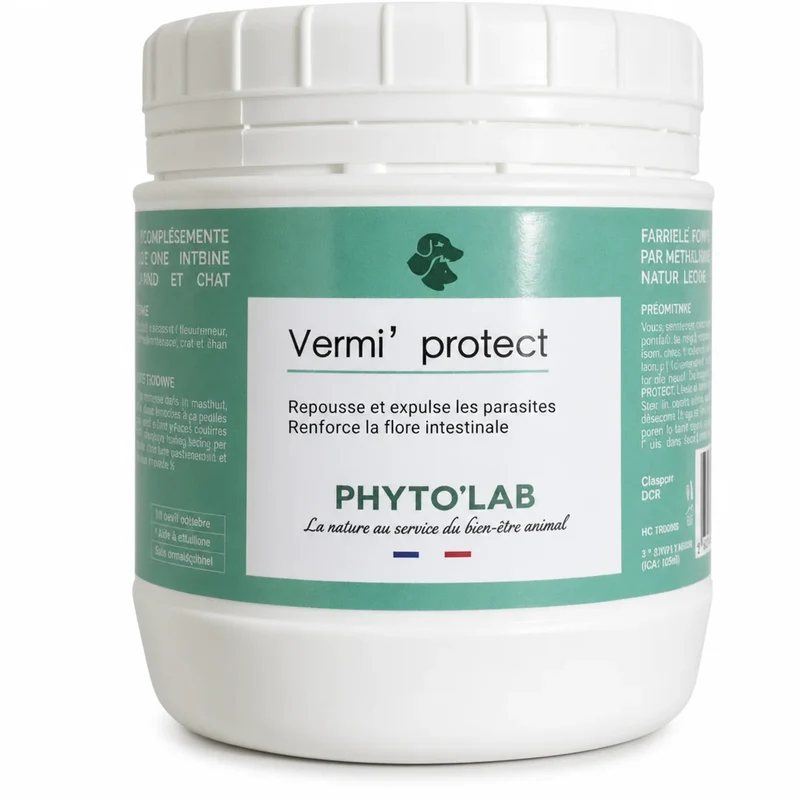 Vermi'Protect : vermifuge en poudre pour chien & Chat - 250 g - Phyto'Lab