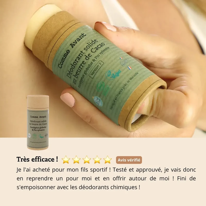 Déodorant Solide au Beurre de Cacao - Eucalyptus & Pin Sylvestre - Comme avant
