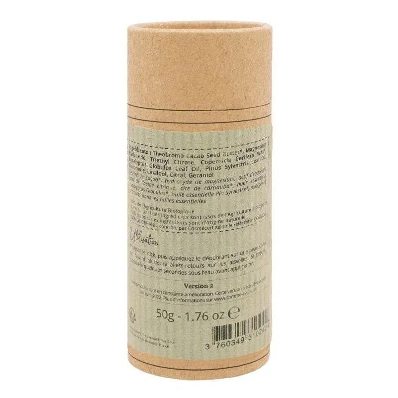 Déodorant Solide au Beurre de Cacao - Eucalyptus & Pin Sylvestre - Comme avant