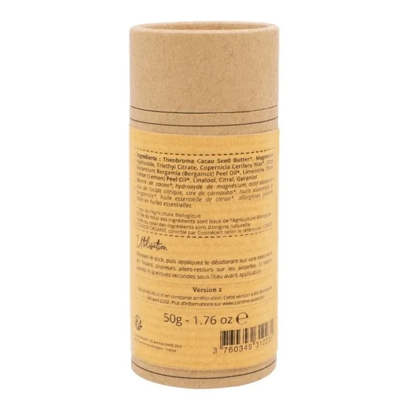Déodorant Solide au Beurre de Cacao - Citron & Bergarmote - Comme Avant