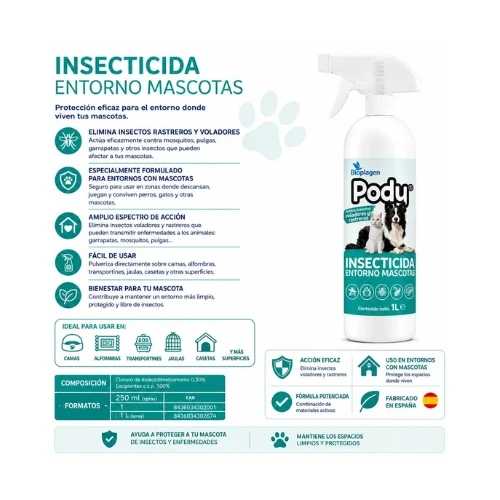 BIOPLAGEN Pody Care Spray Insecticide pour Animaux Domestiques