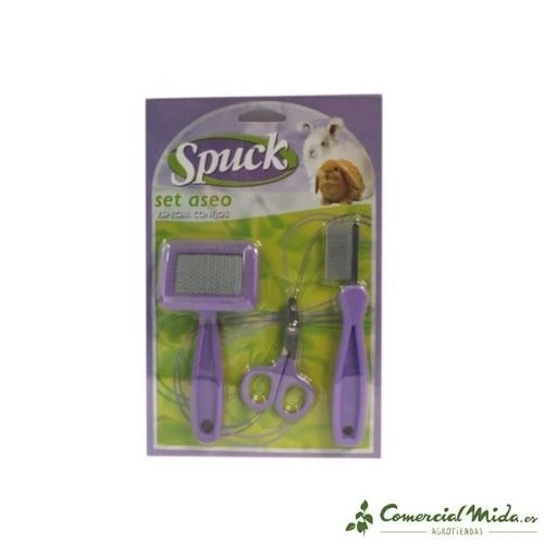 Kit de toilettage SPUCK pour rongeurs (carte + peigne multi-dents + coupe-ongles)