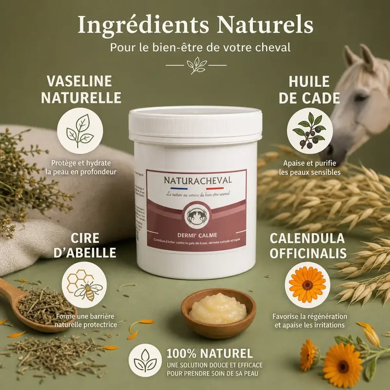 Baume Dermi-Calme 500g - Soin Apaisant & Réparateur pour Chevaux - Naturacheval