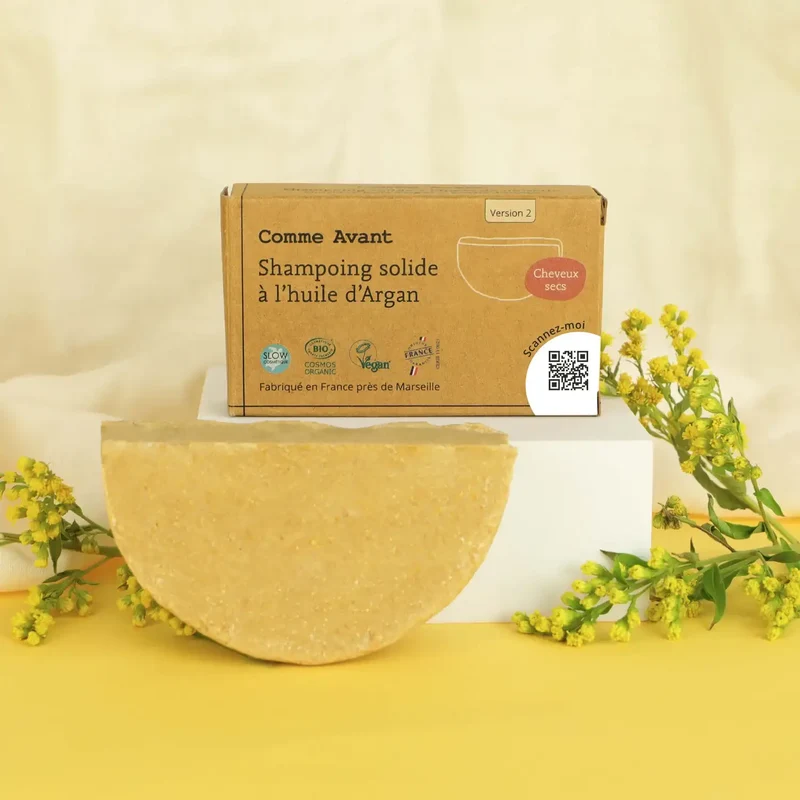 Shampoing Solide Cheveux secs à l'huile d'Argan - Comme avant