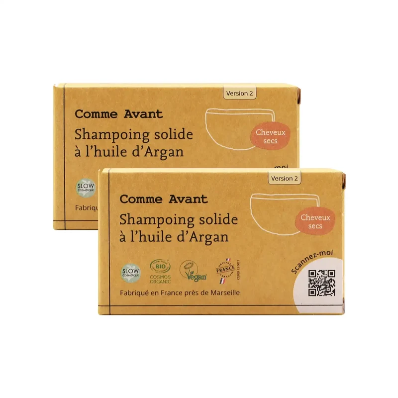 Shampoing Solide Cheveux secs à l'huile d'Argan - Comme avant