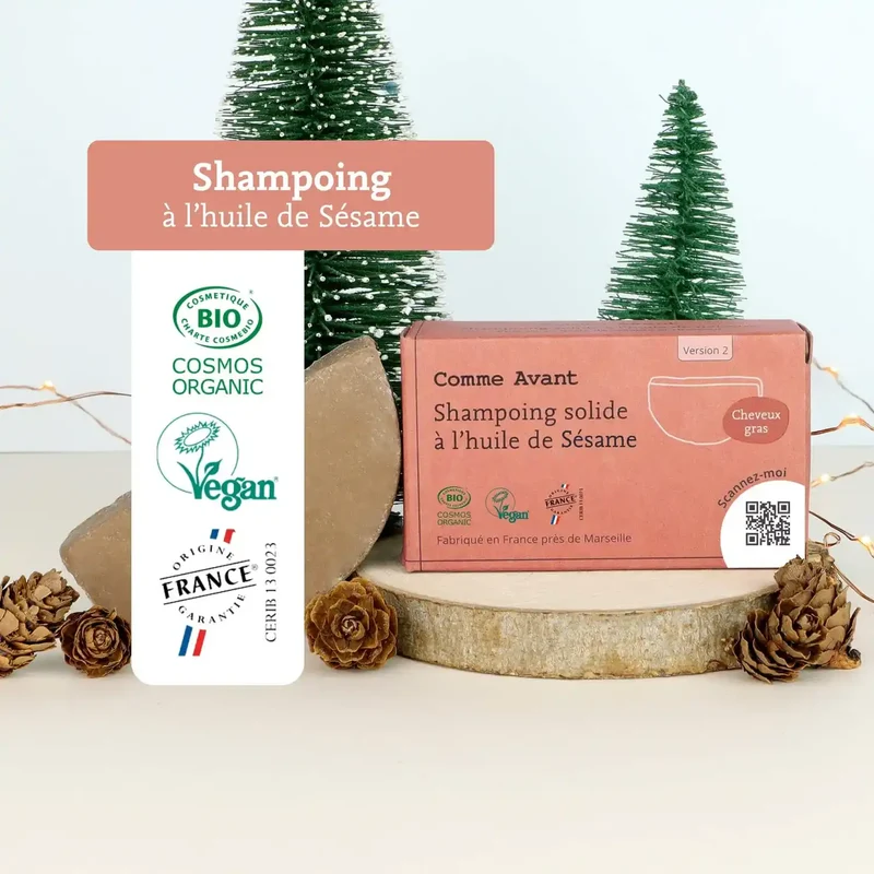 Shampoing Solide Cheveux gras à l'Huile de Sésame - Comme avant