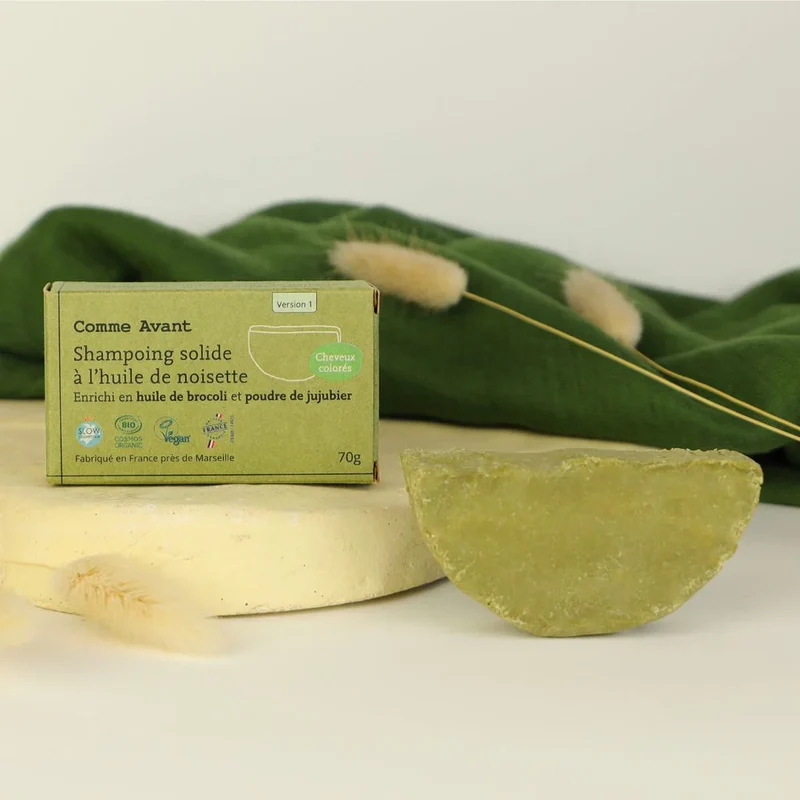 Shampoing Solide Cheveux bouclés à l'huile de Brocolis - 70g - Comme avant