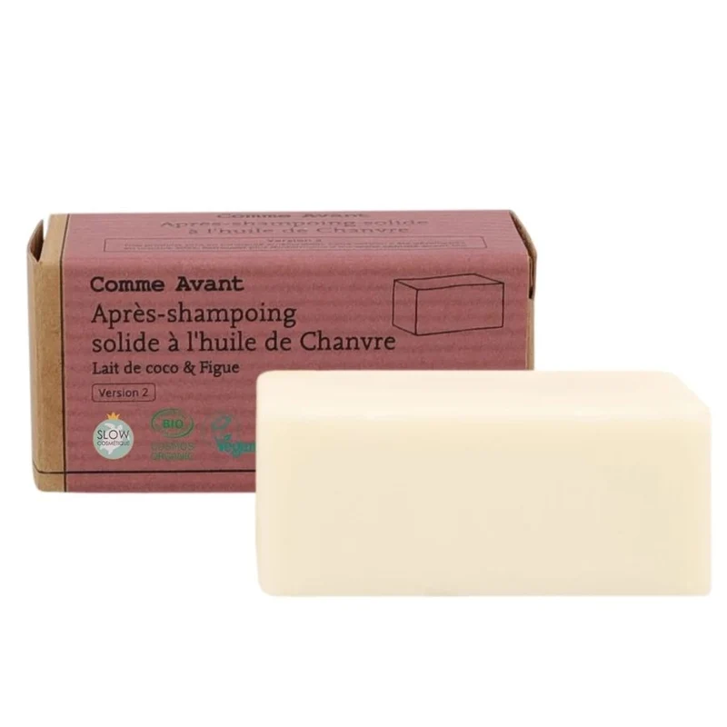 Après Shampoing Solide à l'huile de Chanvre - Lait de Coco & Figue - 45 G - Comme avant