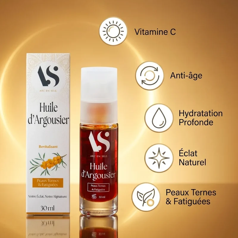 Huile d'Argousier Bio - Soin du Visage 30 ml - Arc en Sels