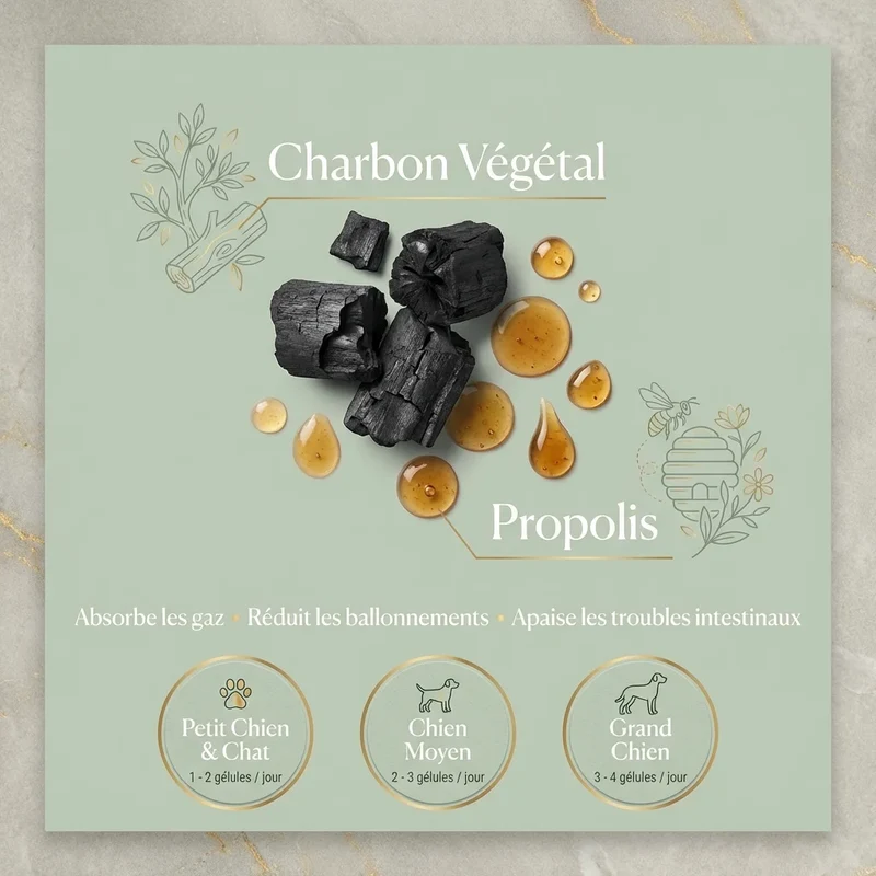 Carbo'digest + - Charbon Végétal pour Chien & Chats - 90 Gélules - Phyto'Lab