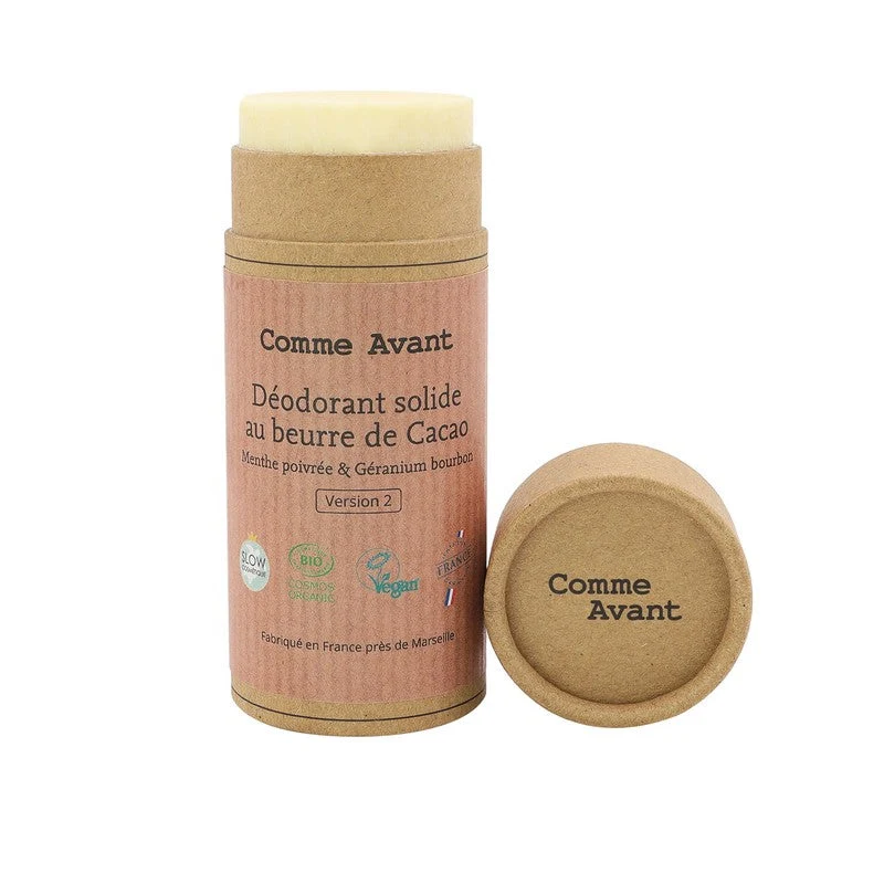 Déodorant Solide au Beurre de Cacao - Menthe poivrée & Géranium Bourbon - Comme Avant