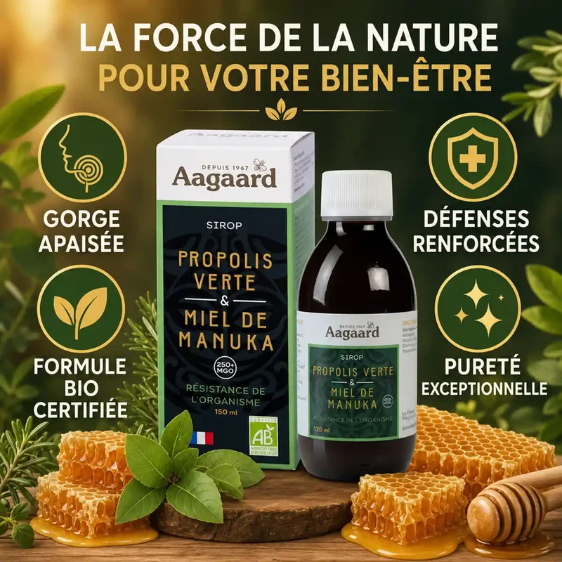 Sirop Propolis Verte et Miel de Manuka - 150 ml - Aagaard
